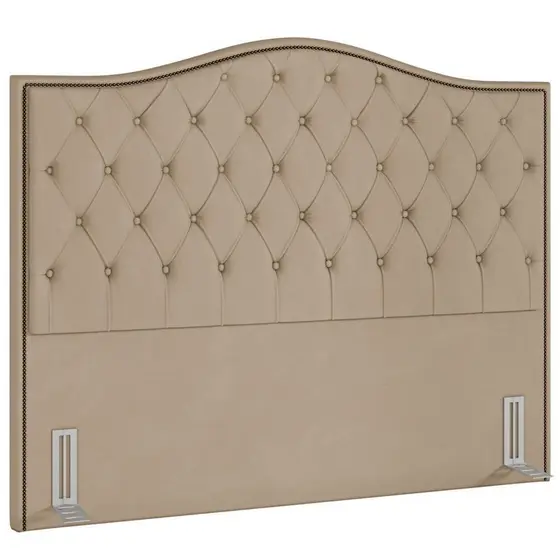 Cabeceira Cama Box Casal King 195cm Siena P02 Veludo Bege - Mpozenato