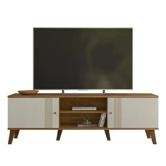 Rack Bancada Para TV 65 Pol 160cm Sia Nature/Off Z49       - Mpozenato