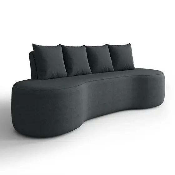 Sofá 3 Lugares 210cm Orgânico Viana B10 Bouclê Grafite - Mpozenato