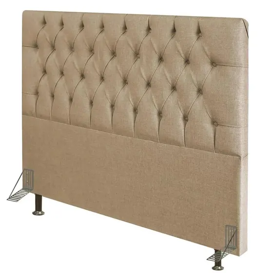 Cabeceira Cama Box Casal 140cm Diamante Linho J02 Bege - Mpozenato