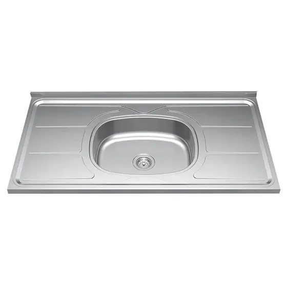 Pia de Cozinha Com Cuba e Válvula Bali 100cm Aço Inox - Ghel Plus