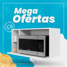 Suporte Microondas Aéreo 81cm com Nicho Adega Miami Branco  - Lumil