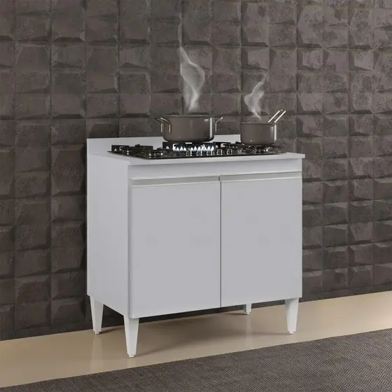 Balcão de Cozinha para Cooktop 80cm Flórida Cinza Claro     - Lumil