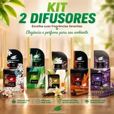 Kit 2 Difusores de Ambiente Amazônia Aromas 270ml com varetas