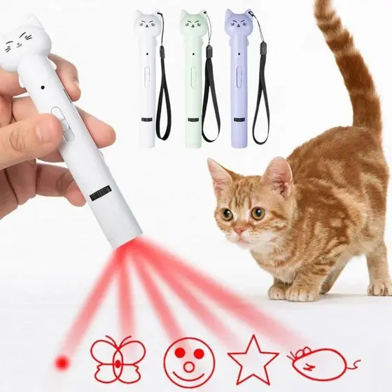 LED Teaser Laser Cat Stick Luz Infravermelha Padrão De Projeção Caneta Interativa Kitten Toys Pet Sem Vareta