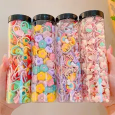 Conjunto De10/50/100 Laços De Cabelo Coloridos10/50/100 Para Criança Elásticos Macios Meninas Pequenas , Acessórios