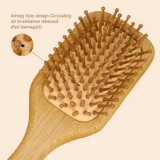 Escova De Cabelo De Bambu Natureza Antiestática De Madeira Couro Cabeludo Massagem Pente Almofada De Ar Ferramentas