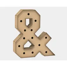 Letra Caixa Grande & Mdf 120cm Altura Lampada Iluminação