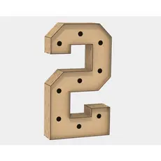 Letra Caixa Grande 2 Mdf 120cm Altura Lampada Iluminação