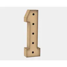Letra Caixa Grande 1 Mdf 120cm Altura Lampada Iluminação