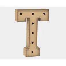Letra Caixa Grande T Mdf 120cm Altura Lampada Iluminação