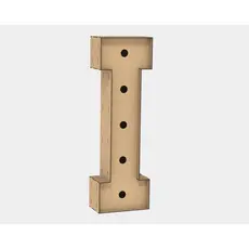 Letra Caixa Grande I Mdf 120cm Altura Lampada Iluminação