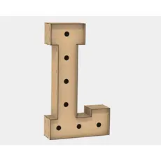 Letra Caixa Grande L Mdf 120cm Altura Lampada Iluminação