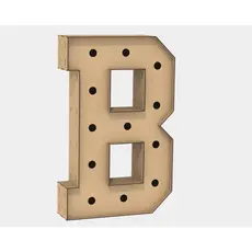Letra Caixa Grande B Mdf 120cm Altura Lampada Iluminação