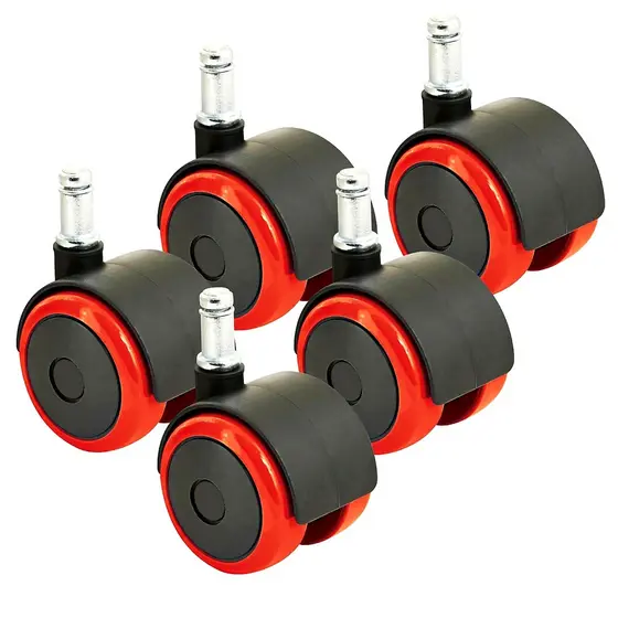Kit 5 Rodinhas para Cadeira Gamer com Pino 11mm - Anti-Risco, Suporta até 200kg