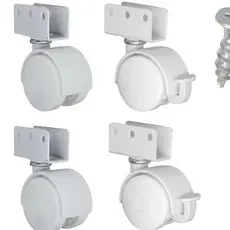 Rodinhas para Berço 25mm Chapa U - Kit com 4 Peças Fácil Instalação Alta Resistência