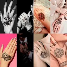 Tatuagem Temporária Adesiva de Mão Desenhos em Alta Qualidade