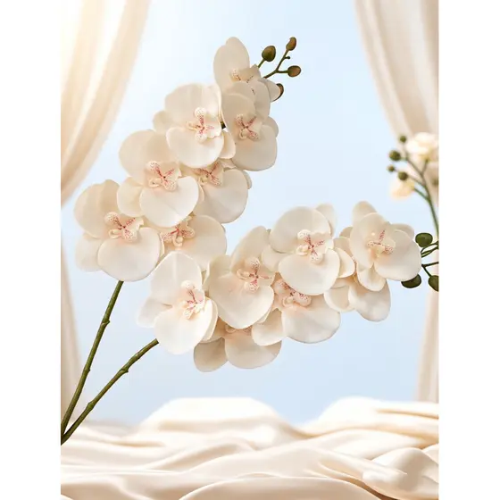 Orquídea Artificial de Tecido - Elegância que Duradoura!