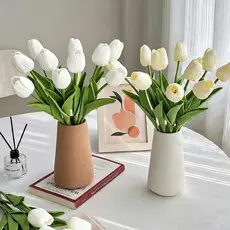 Buquê Artificial de Tulipas Branca com 10 Ramos RM-2645