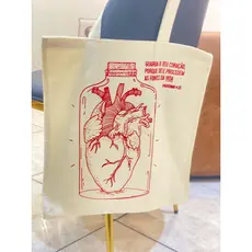 Ecobag Estampada Guarde o seu Coração sacola ecológica,escola,faculdade, curso,personalizado,brinde,praia,moda,brinde,
