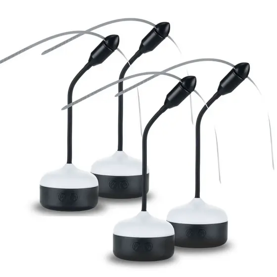 Kit 4 Repelente Ventilador Flexível Espanta Mosca Inseto Com Luz