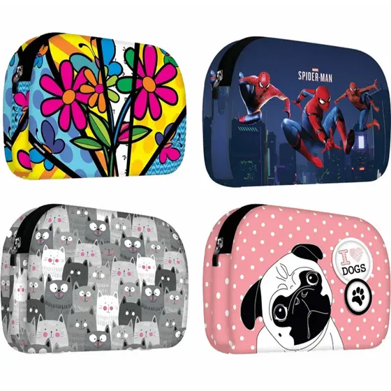 Necessaire Feminina Para Maquiagem Em Neoprene Preta Varios Modelos
