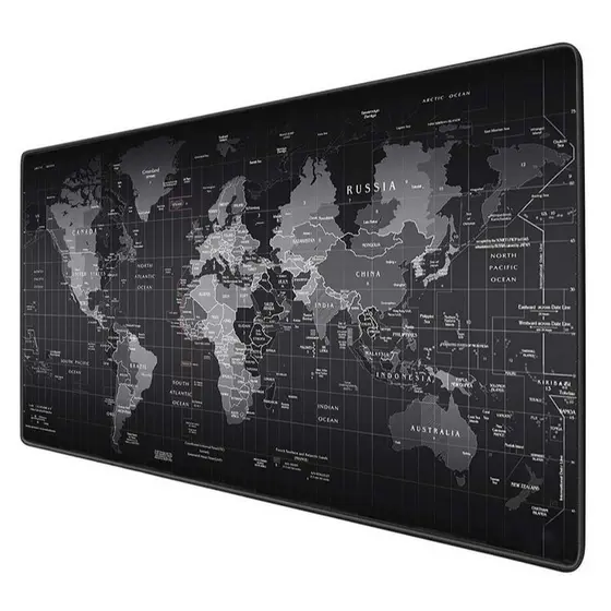 Mouse pad Grande Gamer Flexivel Suporte Para Mouse E Teclado Colorido e Mapa Mundi