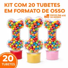 20 Tubete Osso Lembrancinha Aniversário Festa Pet Cachorro