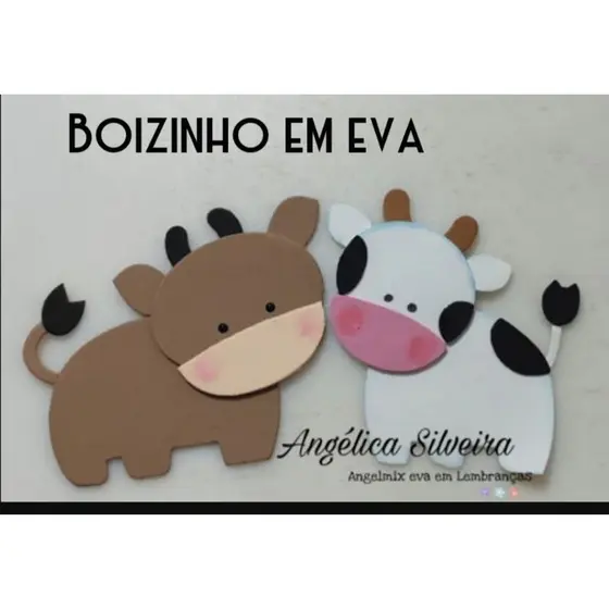 Aplique boizinho ou vaquinha em Eva 10cm pacote com 5 unidades.