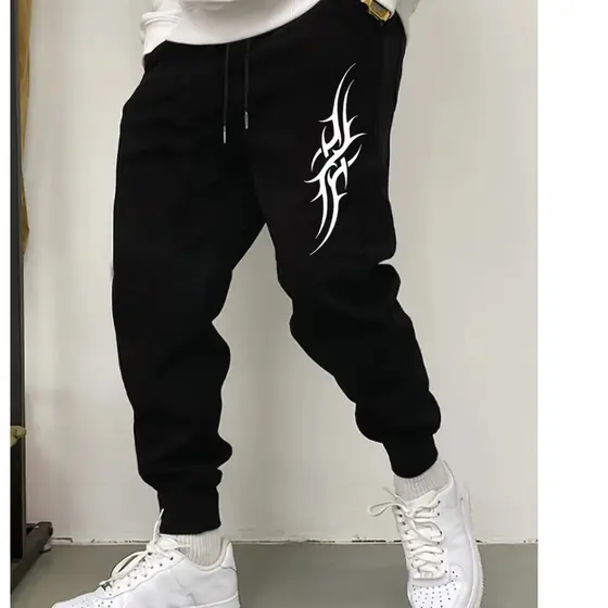 Calça Moletom Jogger Qualidade Confortavel Esportivo Treino Estampada Black Japão