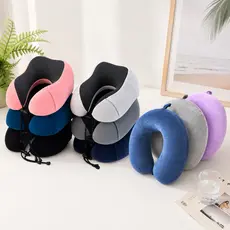 Almofada de Pescoço Viagem com Zíper e Espuma Memória - UJZ-JYM09