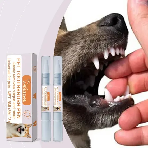 1/2/3 Escova Dental Para Pets Cachorro e Gato Uso Diário 2pcs