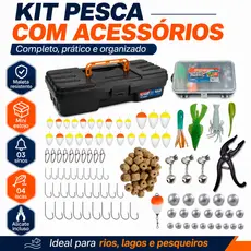 Caixa De Pesca Mini Estojo Boias Anzol Chumbos Canivete Sino iscas alicate kit pesca completo
