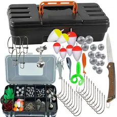 Maleta mais Estojo completo com acessorios para pesca esportiva Lazer