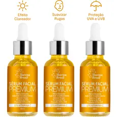 Kit 3x Sérum Premium Vitamina C – Clareia, Rejuvenesce e Hidrata