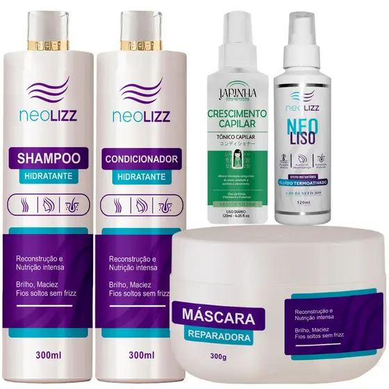 Kit Tratamento Capilar - Shampoo + Condicionador + Máscara Com Óleos Nutritivos + Tônico Capilar