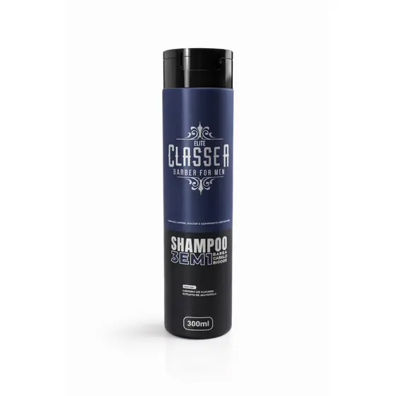 SHAMPOO 3 EM 1  300ML  BABRBA CABELO E BIGODE ALTA LIMPEZA 1un