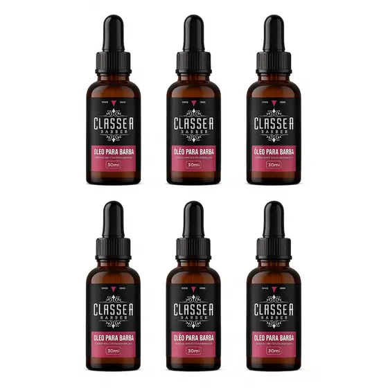 kit 6x Óleo Para Barba 30ml Classe A  Possui Hidratantes E Fortalece Os Fios Profissional
