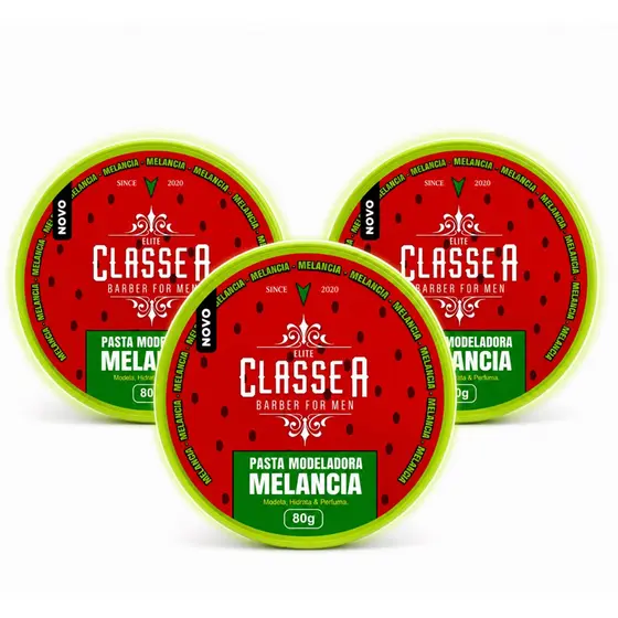 KIT 3 PASTA MODELADORA CLASSE A 80g MELANCIA ALTA FIXAÇÃO 3un