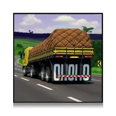 Quadro decorativo caminhão arqueado amarelo ou azul  caminhoneiro grande envio rápido