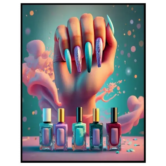 Quadro decorativo manicure unhas 1 peça 4k envio imediato