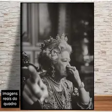 Quadro decorativo engraçado para banheiro rainha elisabeti luxo grande 110x80