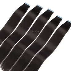 Mega Hair na Fita Adesiva 100% Humano 45cm Liso Castanho 50g