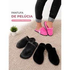 Pantufa de Inverno Peluciada Feminina Masculina Chinelo de Quarto Macia Antiderrapante Forrada super quente”