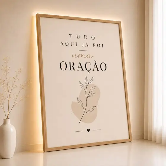 Quadro Decorativo Tudo Aqui Já Foi Uma Oração Frase Religiosa Quarto Sala 1 Peça Luxo