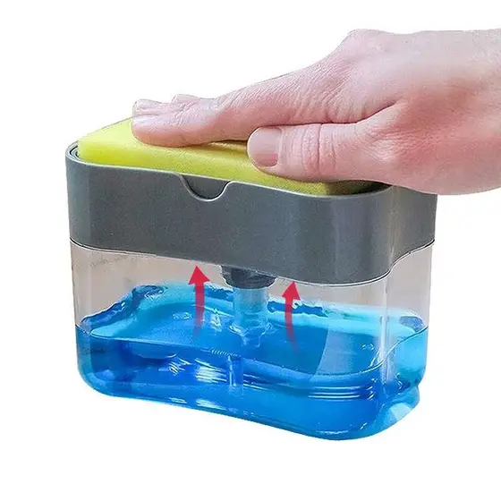 Dispenser 2 em 1 Porta Detergente e Porta Esponja