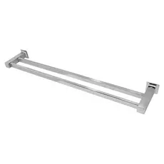 Porta Toalha De Banho Duplo Inox Design Moderno 60cm