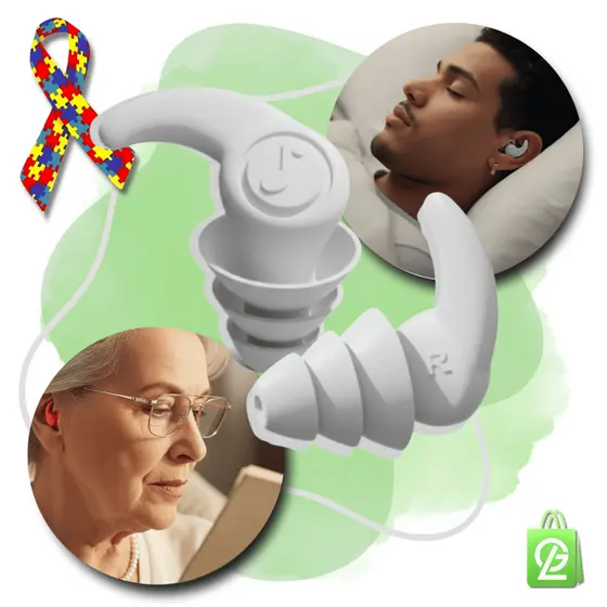 Protetor de Ouvido Lavável Reutilizável Silicone Natação Esporte Sono Concentração Tampão Auricular
