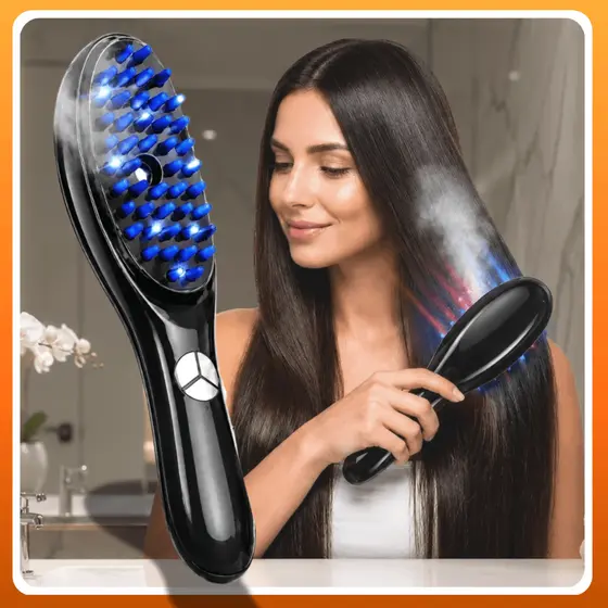 Escova Pente Massageadora Capilar cabelo 4 em 1 LED Terapia Crescimento Vapor Íons Contra Queda Anti Frizz Terapeutica