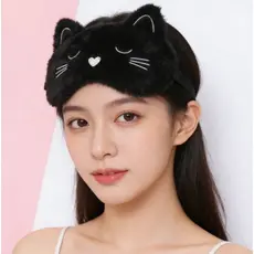 Máscara Gatinho Gato Tapa Olho Fofa Pelucia de Unisex Para Adultos e Crianças - PELUCAT